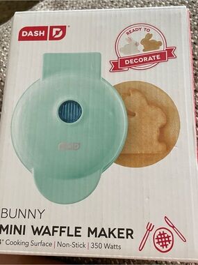 Dash Mint Green Mini Bunny Waffle Maker